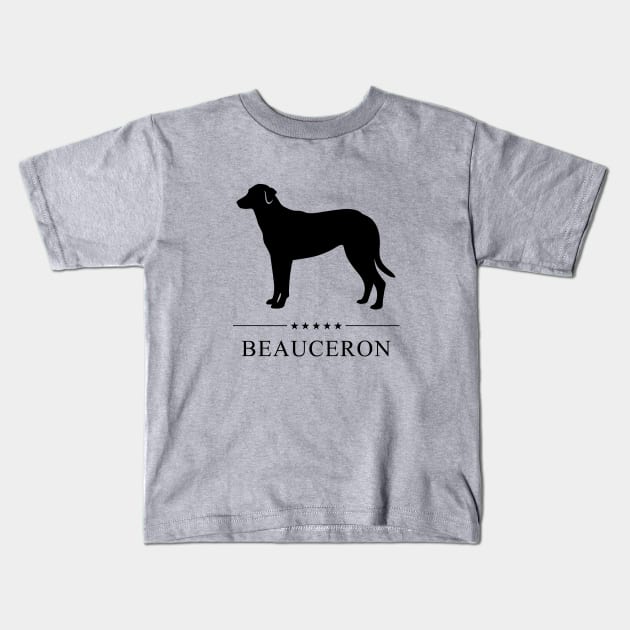 Beauceron Black Silhouette Kids T-Shirt by millersye